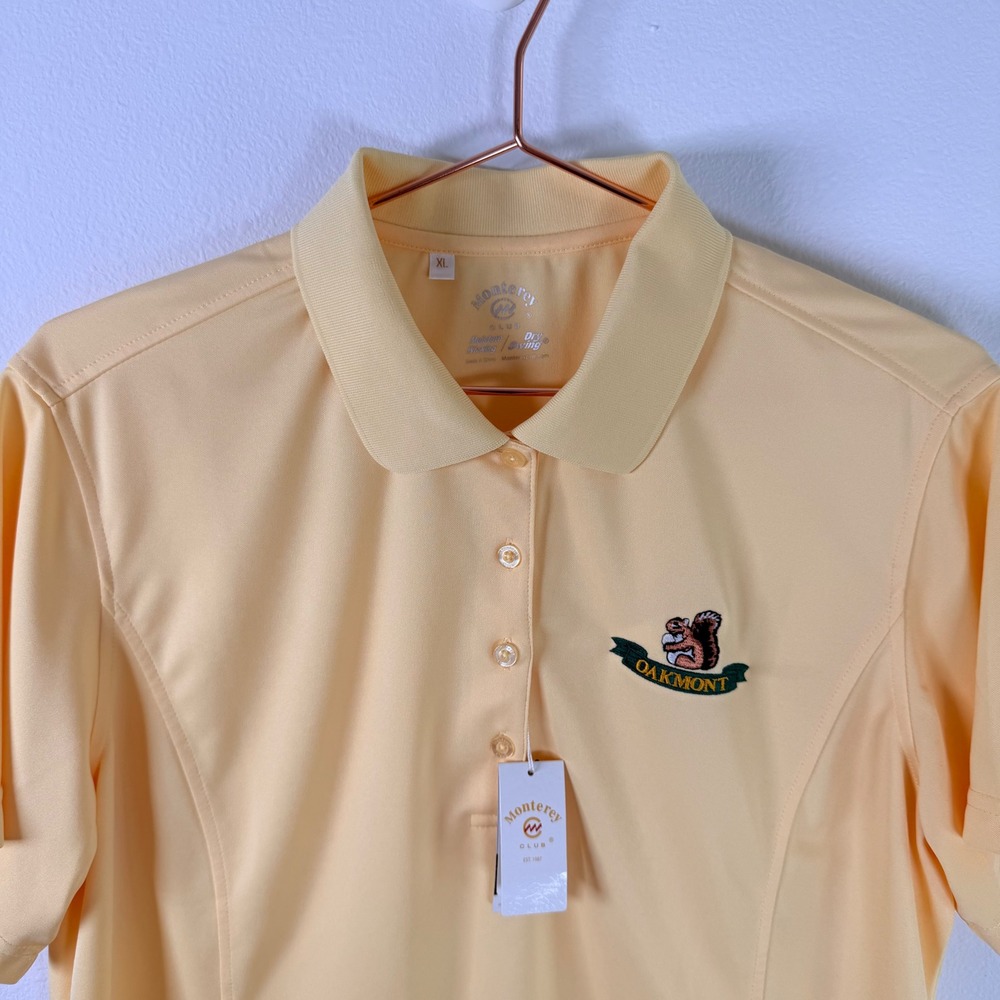 Monterey Club Women XL Butter Yellow Oakmont Country Club Golf Polo Dry Swing